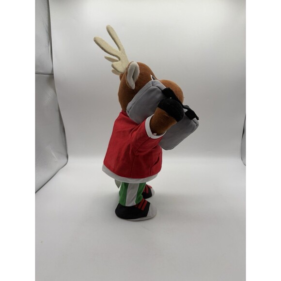 Gemmy Merry Christmas Animated Moose Plush Sings & Dances Boom Box Rap Toy VIDEO - Picture 4 of 7